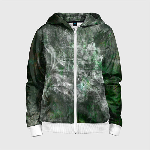 Детская толстовка на молнии Абстракция - acid boom / 3D-Белый – фото 1