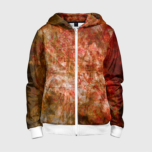 Детская толстовка на молнии Абстракция - bright red / 3D-Белый – фото 1