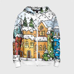 Детская толстовка на молнии Новогодний снегопад