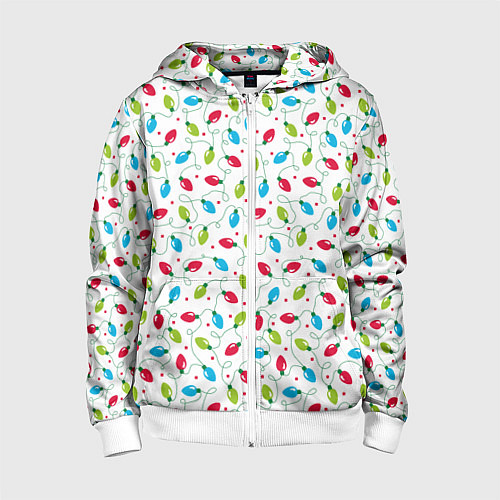 Детская толстовка на молнии Гирлянда триколор / 3D-Белый – фото 1