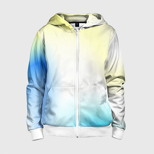Детская толстовка на молнии Color yellow blue white / 3D-Белый – фото 1