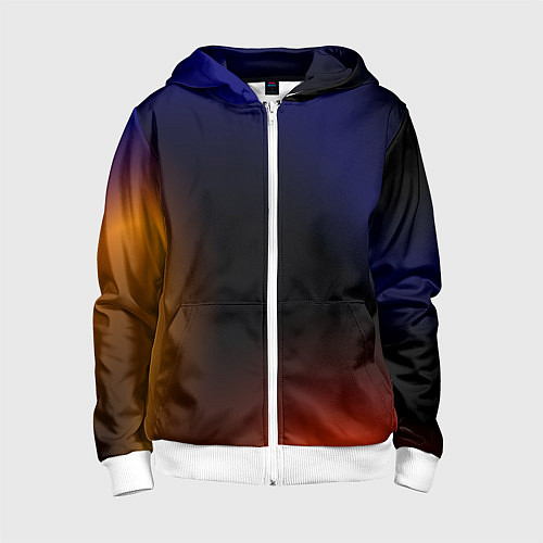 Детская толстовка на молнии Color black red blue / 3D-Белый – фото 1