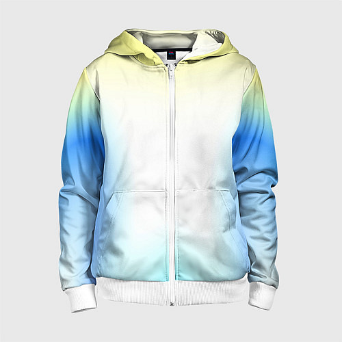Детская толстовка на молнии Color yellow blue white / 3D-Белый – фото 1