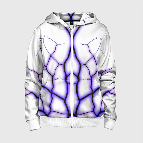 Детская толстовка на молнии Color white purple / 3D-Белый – фото 1
