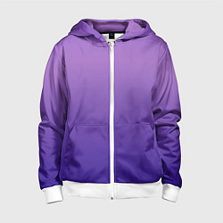 Толстовка на молнии детская The color is purple, цвет: 3D-белый