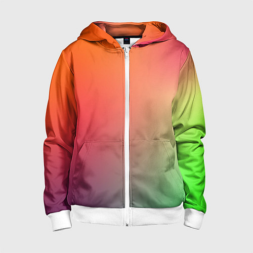 Детская толстовка на молнии Color multicolored / 3D-Белый – фото 1