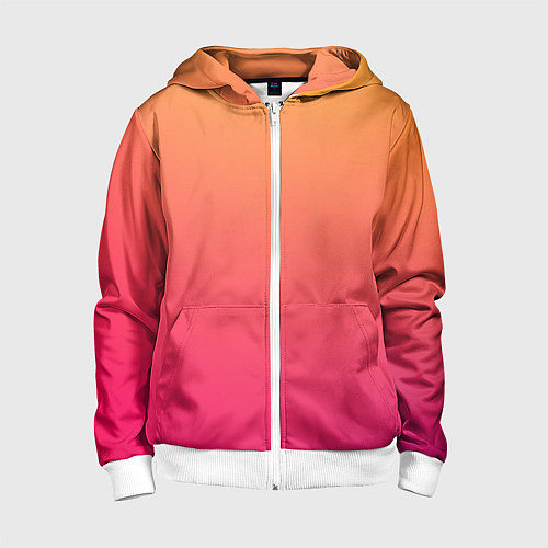 Детская толстовка на молнии Color orange pink / 3D-Белый – фото 1