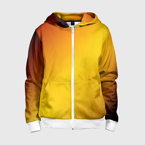 Детская толстовка на молнии Color yellow red gradient / 3D-Белый – фото 1