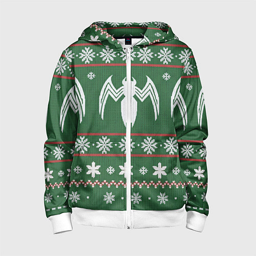 Детская толстовка на молнии Рождественский свитер Венома / 3D-Белый – фото 1