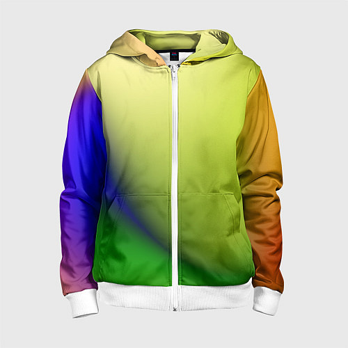 Детская толстовка на молнии The color is multicolored / 3D-Белый – фото 1