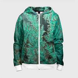 Детская толстовка на молнии Узоры изумрудного инея