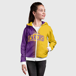 Толстовка на молнии детская NBA Lakers LA, цвет: 3D-белый — фото 2