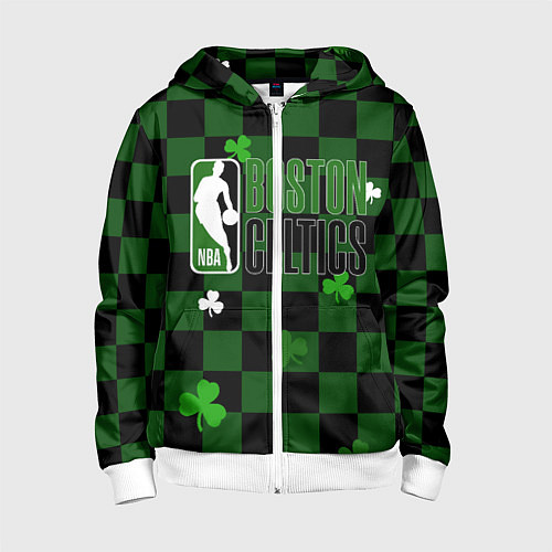 Детская толстовка на молнии NBA Boston Celtics / 3D-Белый – фото 1