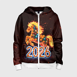 Детская толстовка на молнии Праздничная лошадь