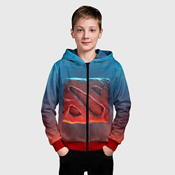 Толстовка на молнии детская Dota 2: Symbol, цвет: 3D-красный — фото 2