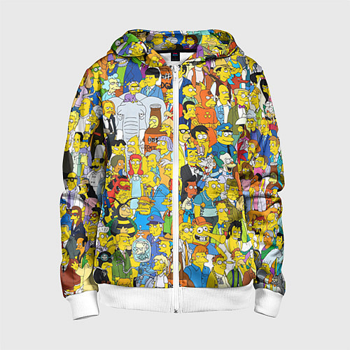 Детская толстовка на молнии Simpsons Stories / 3D-Белый – фото 1