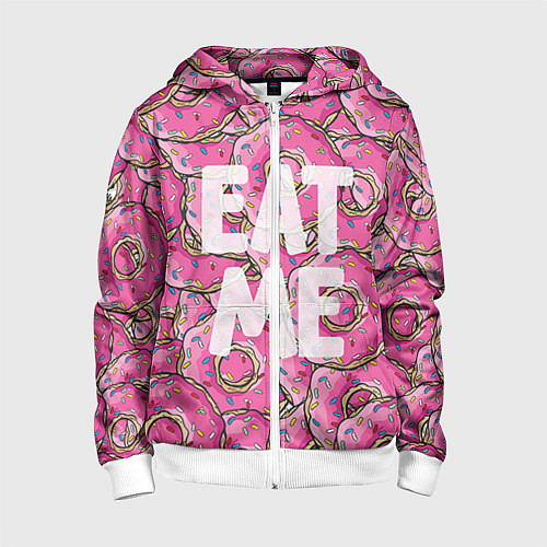 Детская толстовка на молнии Eat me, Homer / 3D-Белый – фото 1