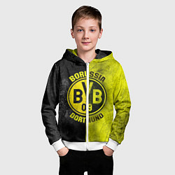 Толстовка на молнии детская Borussia Dortmund цвета 3D-белый — фото 2