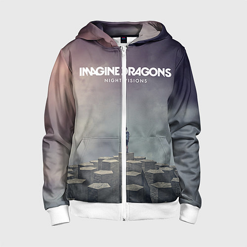 Детская толстовка на молнии Imagine Dragons: Night Visions / 3D-Белый – фото 1