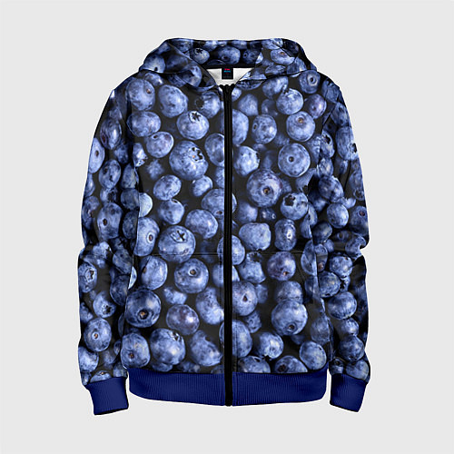 Детская толстовка на молнии Черника / 3D-Синий – фото 1