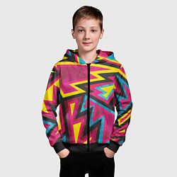 Толстовка на молнии детская Геометрия, цвет: 3D-черный — фото 2