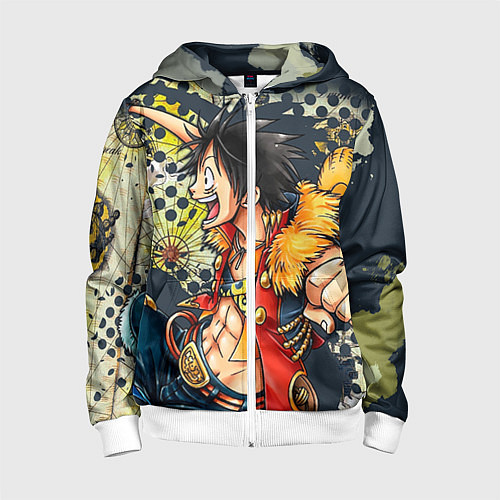 Детская толстовка на молнии One Piece / 3D-Белый – фото 1