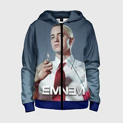 Толстовка на молнии детская Eminem Fire, цвет: 3D-синий