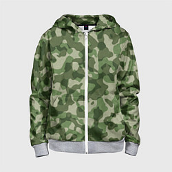 Толстовка на молнии детская Хаки, цвет: 3D-меланж