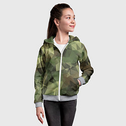 Толстовка на молнии детская Полигональный камуфляж, цвет: 3D-меланж — фото 2