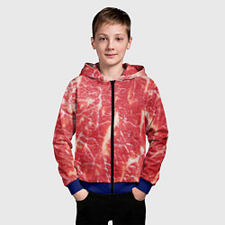 Толстовка на молнии детская Мясо, цвет: 3D-синий — фото 2