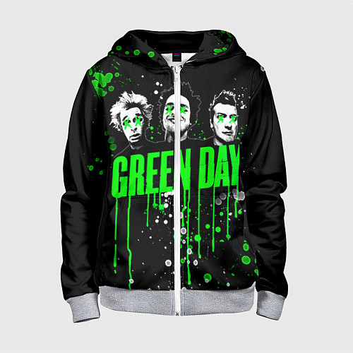 Детская толстовка на молнии Green Day: Acid Colour / 3D-Меланж – фото 1