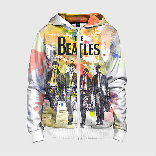 Детская толстовка на молнии The Beatles: Colour Spray / 3D-Белый – фото 1