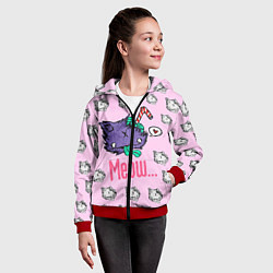 Толстовка на молнии детская Drop Dead: Meow, цвет: 3D-красный — фото 2