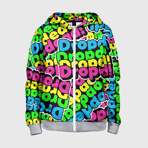 Детская толстовка на молнии Drop Dead: Acid Pattern / 3D-Меланж – фото 1