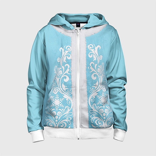 Детская толстовка на молнии Снегурочка / 3D-Белый – фото 1