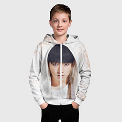 Толстовка на молнии детская Jeon Jung Kook, цвет: 3D-белый — фото 2