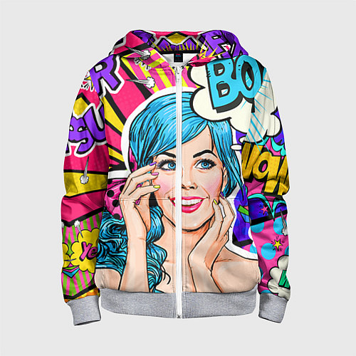 Детская толстовка на молнии Pop art / 3D-Меланж – фото 1