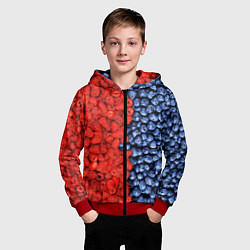 Толстовка на молнии детская Ягодка, цвет: 3D-красный — фото 2