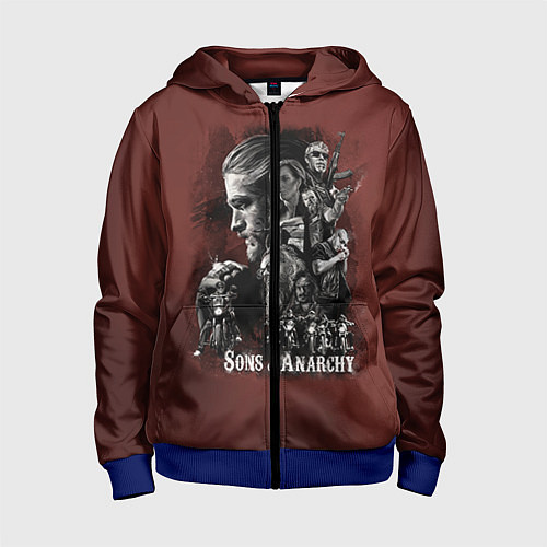 Детская толстовка на молнии Sons Of Anarchy / 3D-Синий – фото 1