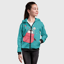 Толстовка на молнии детская Пингвинчик, цвет: 3D-черный — фото 2