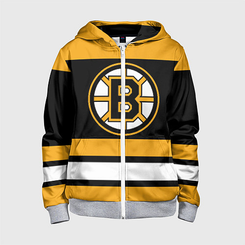 Детская толстовка на молнии Boston Bruins / 3D-Меланж – фото 1