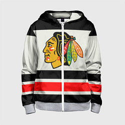 Толстовка на молнии детская Chicago Blackhawks, цвет: 3D-меланж