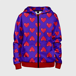 Детская толстовка на молнии Hearts Pattern