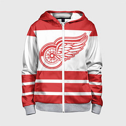 Толстовка на молнии детская Detroit Red Wings, цвет: 3D-меланж