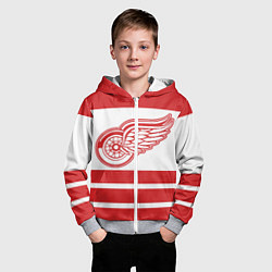 Толстовка на молнии детская Detroit Red Wings, цвет: 3D-меланж — фото 2