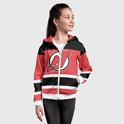 Толстовка на молнии детская New Jersey Devils, цвет: 3D-белый — фото 2