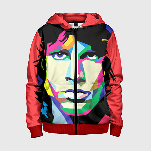 Детская толстовка на молнии Jim morrison / 3D-Красный – фото 1