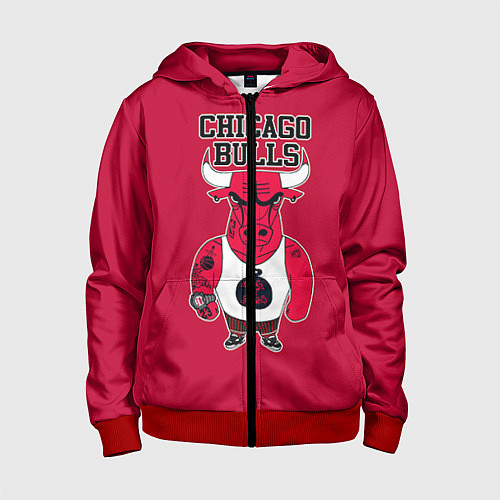 Детская толстовка на молнии Chicago bulls / 3D-Красный – фото 1