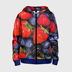Толстовка на молнии детская Berries, цвет: 3D-синий
