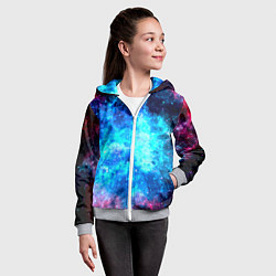 Толстовка на молнии детская Голубая вселенная, цвет: 3D-меланж — фото 2